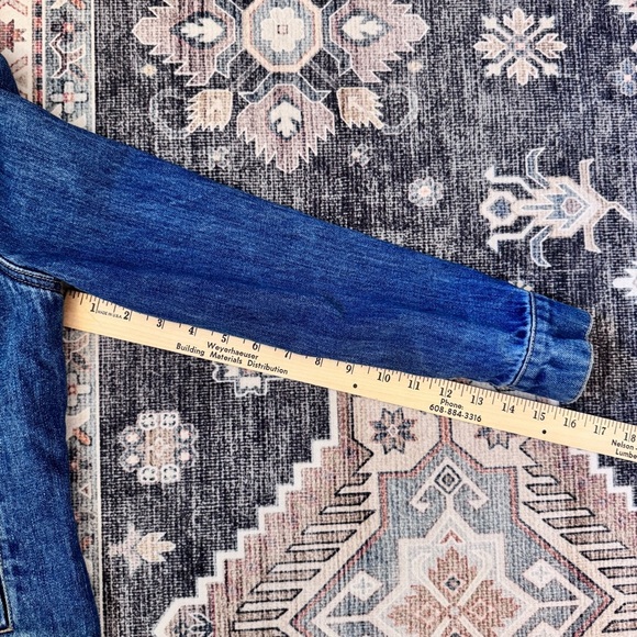 Old Navy Denim Jacket with Cream Sherpa Collar/ Interior 100% Cotton Size XS - Picture 12 of 13